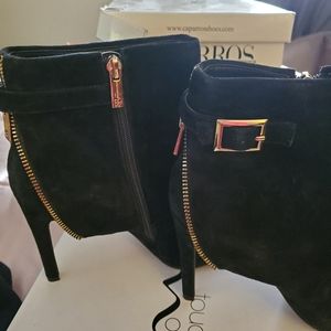 Wm Blk Genuine Suede Leather Boots